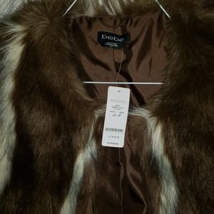 Bebe anastasia multi faux fur vest